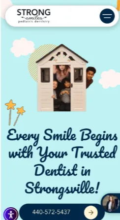 Strong Smiles Pediatric website, mobile view