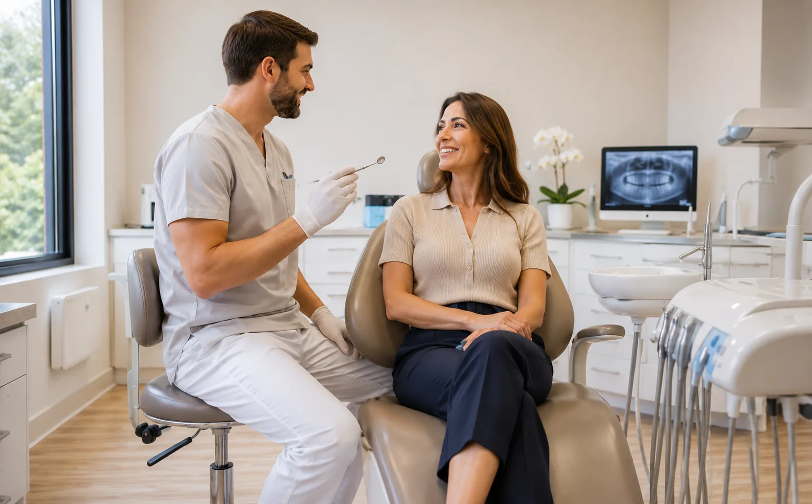 Dentist with a patient